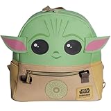 Zona Criativa, Baby Yoda Mochila Mochilinha Bolsa Com 6 Compartimentos + Bolsinha Oficial Star Wars Mandaloriano Cor:Verde