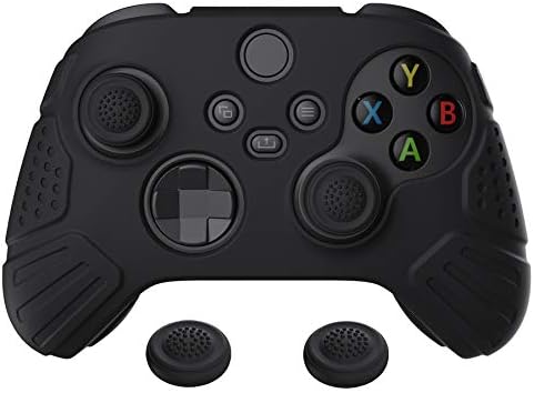 eXtremeRate PlayVital Guardian Edition Gray Ergonomic Soft Anti-slip Controller Silicone Case Cover, Rubber Protector Skins with Black Joystick Caps for Xbox Series S and Xbox Series X Controller