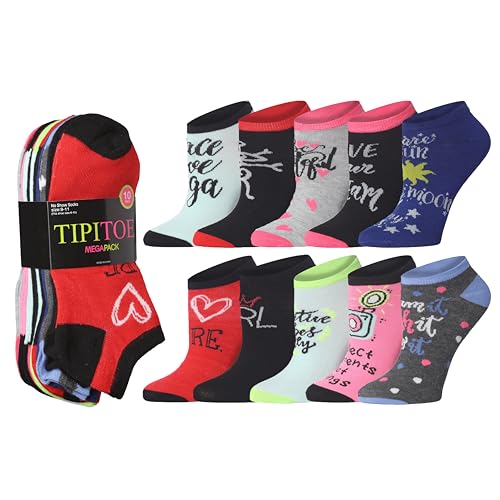 Image of Tipi Toe Women's 10 Pairs Lightweight Colorful Socks - Fun Low Cut Patterns for All-Day Comfort and Easy Everyday Style