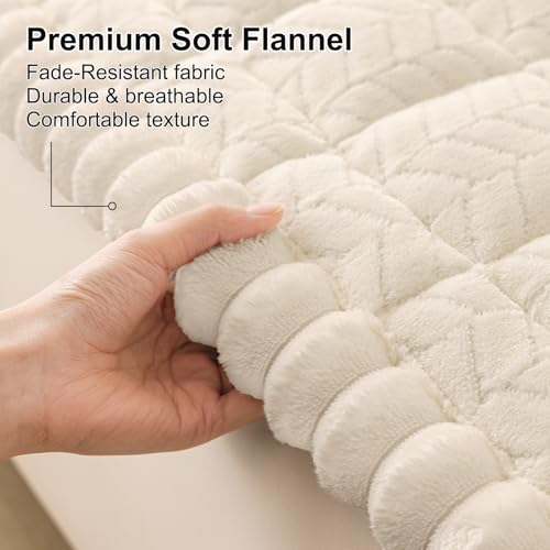 Smiry Non Slip Couch Covers for Dogs, Fuzzy Pet Couch Covers for 2-3 Cushion Sofa Pet Friendly, Soft Sofa Slipcovers Cushion Furniture Protector Washable (Beige, 27.6" x 59") - Image 5