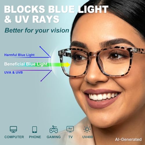 Image of Blue Light Glasses for Women Men Square Computer Glasses Anti Glare UV Blocking Vita