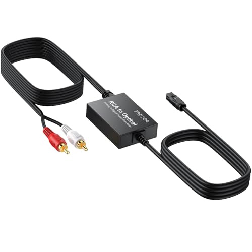 PROZOR Optique vers RCA Câble SPDIF vers G/D 48 kHz Convertisseur Intégré Amplificateur Audio Adaptateur Audio RCA L/R avec Câble Optique TV Box Ampli Lecteurs CD PROZOR Optique vers RCA Câble SPDIF vers G/D 48 kHz Convertisseur Intégré Amplificateur Audio Adaptateur Audio RCA L/R avec Câble Optique TV Box Ampli Lecteurs CD