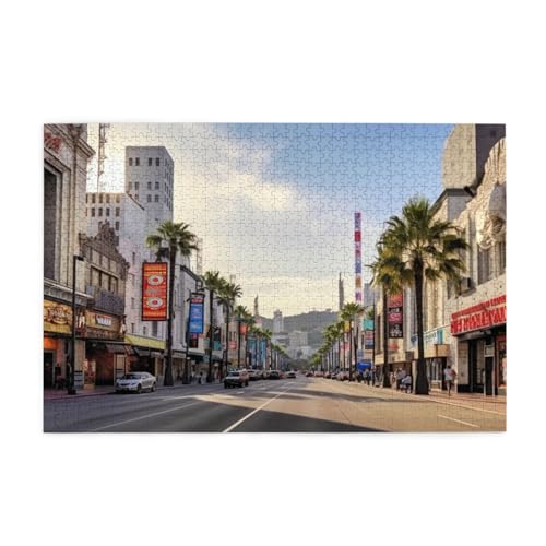 Hollywood Boulevard Print 1000 Teile Puzzle Premium Holzpuzzle Geschenke Für Erwachsene Familie Hochzeit Abschluss Geschenk Vertikale Version