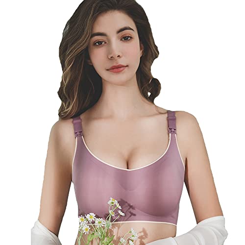 Soutien-gorge d'allaitement sans fil WENJUN en violet L, le confort premium
