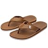 Harssidanzar Mens Flip-Flops,Classical Thong Lightweight Quick-dry waterproof Summer Beach Sandals KM230UK,Camel, Size 8.5 #4