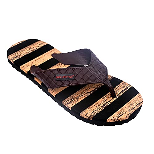 VND LIFESTYLE® Men’s Stylish EVA Flip-Flops and House Slippers(Black, numeric_7)
