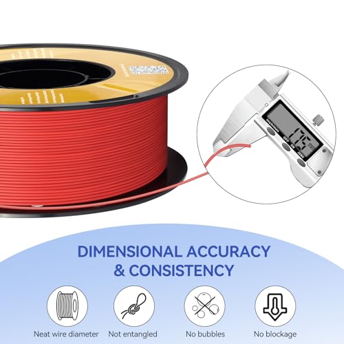 Image of Kingroon Matte PLA Filament 1.75mm 3D Printer Filament Matte Filament 1kg Dimensional Accuracy + /- 0.02 mm (10 Roll Matte Red)