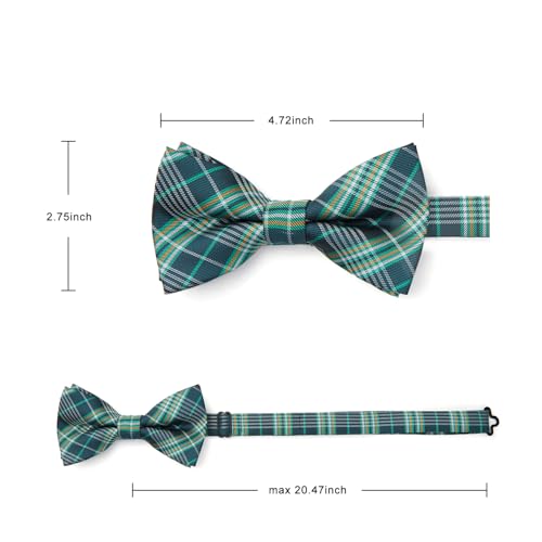 Image of HISDERN Bow Ties for Men Pretied Bowties Classic Formal Business Bow Tie Adjustable Tuxedo Bowtie for Wedding Party