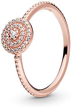 PANDORA Jewelry Elegant Sparkle Cubic Zirconia Ring in Rose, Size 9