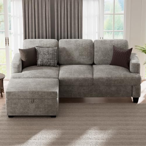 Sofas for Living Room - L Shaped Couch Sofa Couch Chenille with Ottoman - Comfy Sofa L Shaped Sectional Couch Morden Sofa Upholstered for Bedroom Apartment Game Room Office Dorm Game Room L