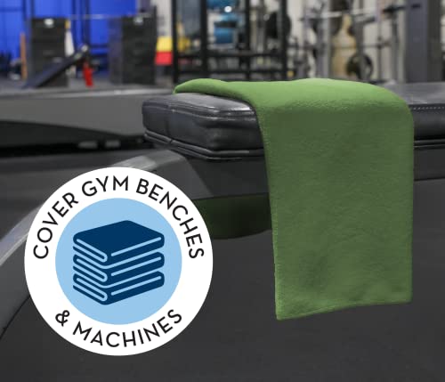 S&T Inc. Microfiber Gym Towels For Sweat, Yoga Sweat Towel For Home Gym, Microfiber Workout Towels For Gym, Olive Green, 16 Inch X 27 Inch, 6 Pack #TOP1