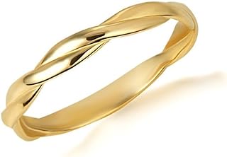 Sponsored Ad - Claddagh Gold Womens 10K or 14K Gold Rope Twist Stackable Ring Band Available in Yellow Rose and White Gold...