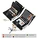 Sunwel Fashion Small Vegan Leather Wallet for Women RFID Blocking Ladies 13 Card Holder with Double Zipper Pocket (BLACK)