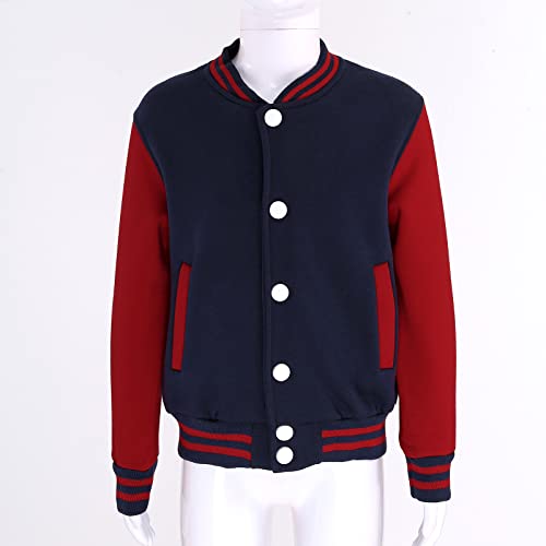 Hularka Kids Girls Boys Long Sleeve Bomber Baseball Jacket Varsity School Uniform Coat Cardigan Sweatshirt Top Outwear3