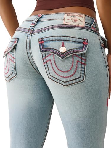 True Religion Joey Low Rise Super T Flap Flare Womens Jeans