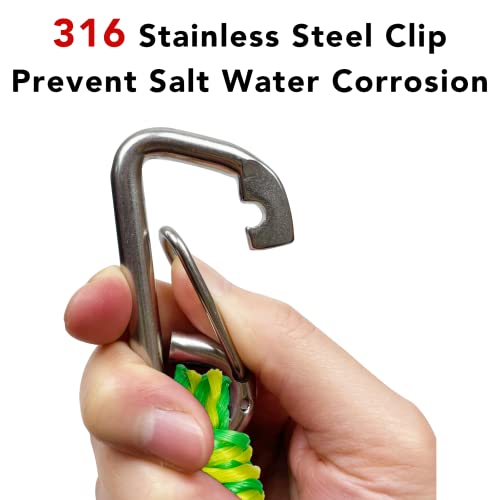 3Ft Bungee Dock Line Boat Ropes For Docking Line Mooring Rope With Stainless Steel Clip Accessories For Boats 2Pcs (Green, 3Feet) #TOP2