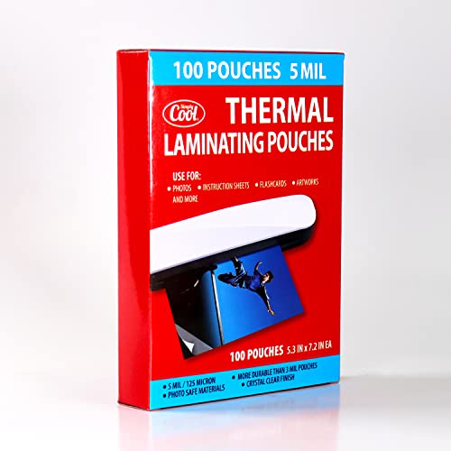 5 Mil Laminating Pouches 5.3X7.2 Inch Photo Size (100 Ct) And 4.3X6.3 Inch Card Size (100 Ct) #TOP1
