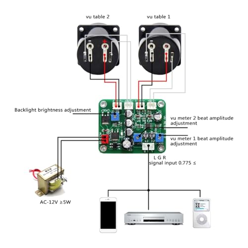 Carte de préampli avec pilote et double VU-mètre pour modification son DIY - 4