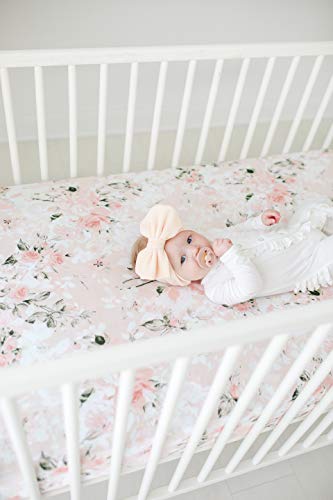 Posh Peanut Fitted Crib Sheet, Soft Viscose From Bamboo Fabric, Standard Crib And Toddler Mattresses 52" By 28" (Vintage Pink Rose) #TOP1