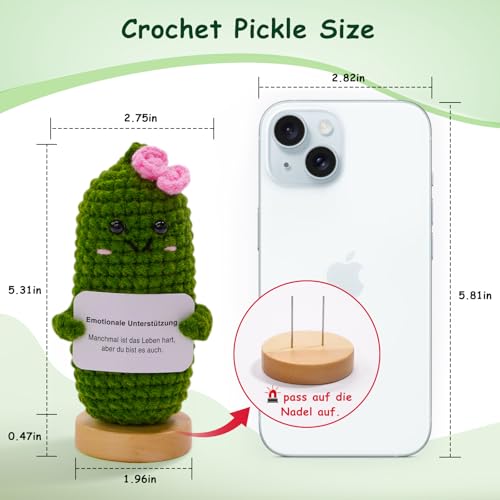 YOBEIC Gurkenplüschpuppe und Ermutigungskapsel-Flasche, Mutmacher Geschenk, Gute Besserung Geschenk, Einschulung Geschenk