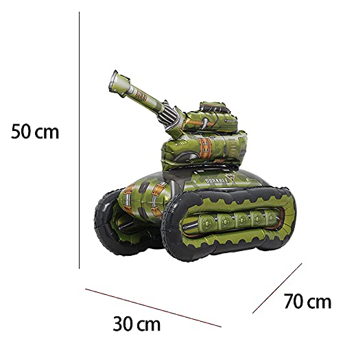 Self standing 4D Aluminum foil balloon toy armed forces digger engineering vehicle children birthday balloon decoration party decoration (3D Tank) - Image 3