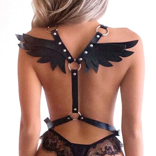 VKFOFEG Punk Harness Damen Leder Body Brust Harness