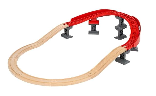 Foto 5 de 8 de BRIO World - Conjunto de vías con Curvas ascendentes, Accessorios para Circuito de Tren, 16 Piezas, Edad 3+…