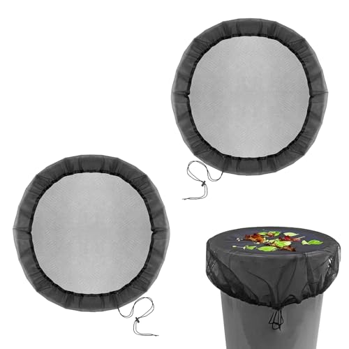 2 Pcs Filet pour Citerne de Pluie 60cm Réglable Housse pour Tonneau de Pluie avec Cordon de Serrage Filet de Protection Réglable pour Les Feuilles
