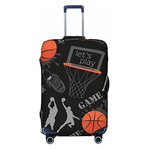 Highly Elastic Spandex Suitcase Cover Luggage Cover Protector Medium Fits 22 to 24 Inch Sport Basketball Prints