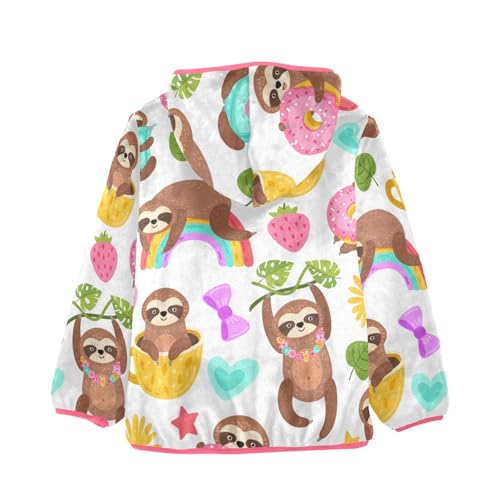 OTVEE Animal Cartoon Sloths Kids Hoodie Jacket Fall Spring Full Zip Warm Outwear Coat2