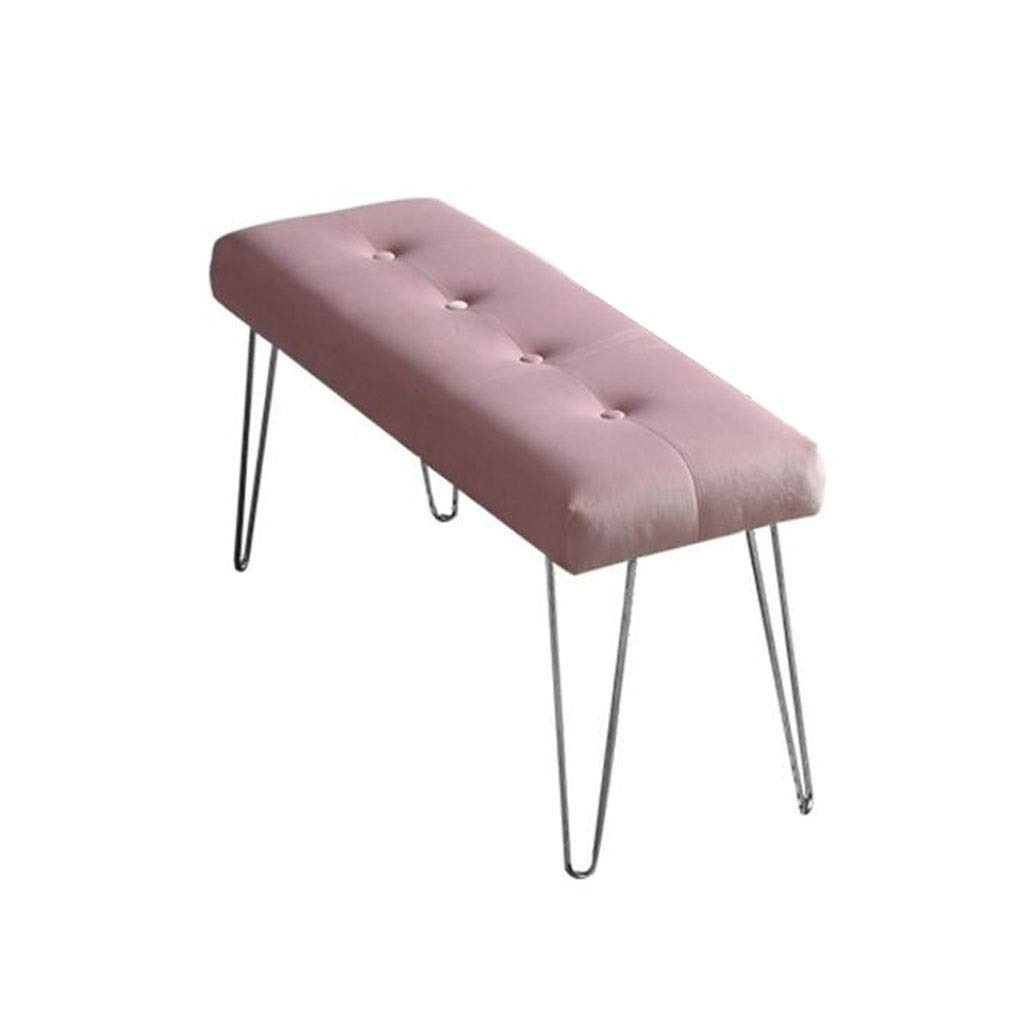 Pouf repose-pieds rose de 80cm pour coiffeuse et bout de lit