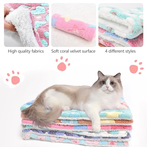 Sjdbeoqml 4 peças de roupa de cama de porquinho-da-índia de inverno de pelúcia para animais pequenos
