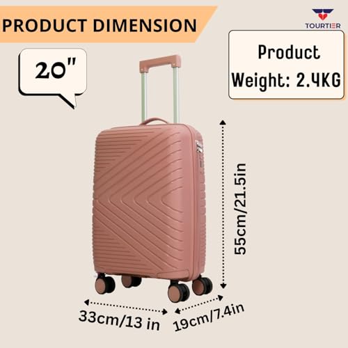 Image of Hard-Shell Luggage Trolley Bag with 360 Spinner Wheels, Large Capacity Travel Carry-On Suitcase (Style-1, BABYPINK, 20 INCH)