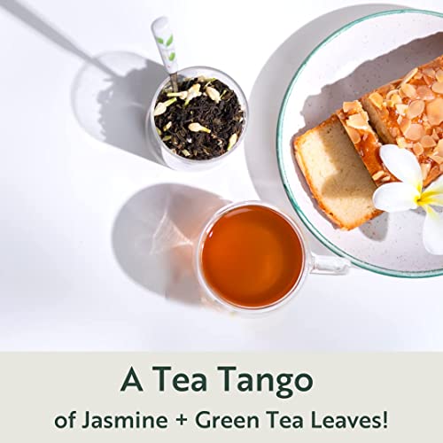 Image of Luxmi Estates Midnight Bloom Jasmine Green Tea - 15 Bags (30g) x 6 Pack | USDA Organic | With Organic Jasmine Buds | Darjeeling Green Tea | 90 Cups