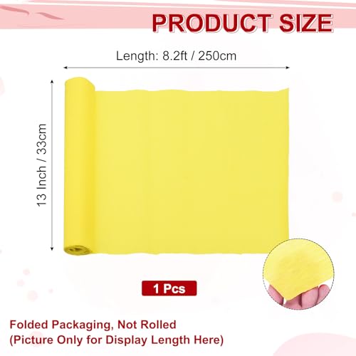 Image of MECCANIXITY Crepe Paper Roll 8.2ft Long 13 Inch Wide for Wedding Ceremony Various Large Festivals Decoration, Light Yellow