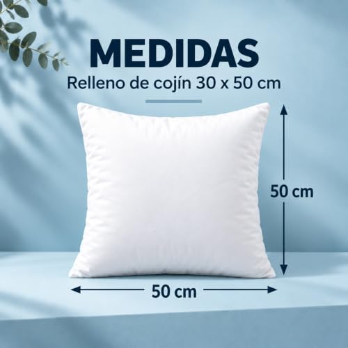 Miniatura 5 de Forentex Relleno De Cojín Blanco 50x50 Cm Pack De 4 Fibra Virgen Siliconada, Hipoalergénico, Suave Y Transpirable, Alta Recuperación