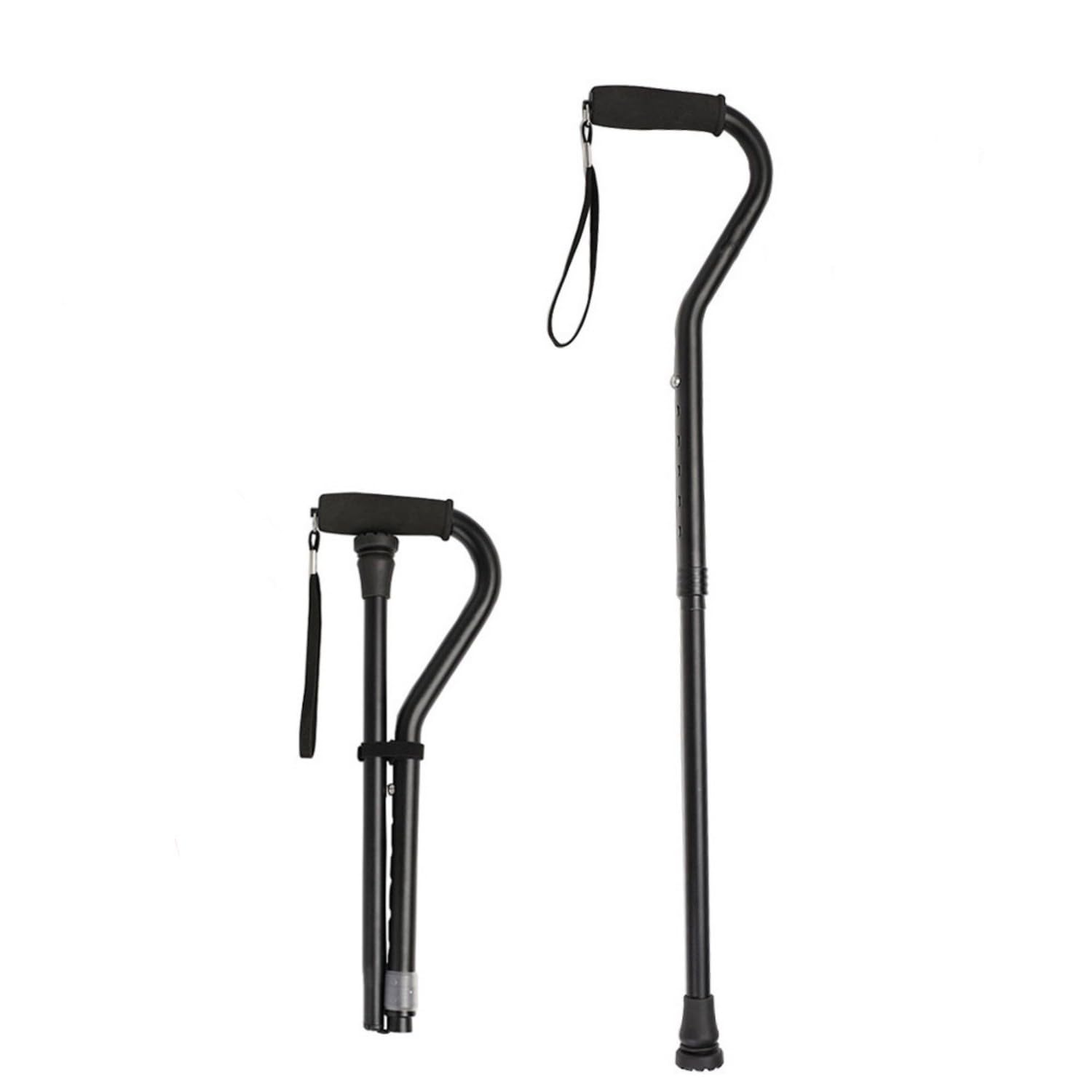 1pcs Folding Cane,Adjustable Collapsible Cane,Foldable Walking Cane for Men,Women,Lightweight,Adjustable,Portable Hand Walking Stick - Balancing Mobility Aid - Sleek, Comfortable Handles