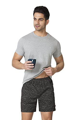 Image of Van Heusen Men Allover Print Boxer Shorts - 100% Super Combed Cotton - Pack of 2 - Functional Pockets