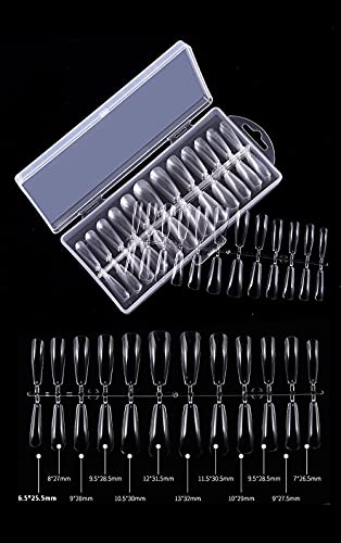 Enforten 240Pcs Coffin Nail Tips Press On Nails Long Ballerina Nails Clear Acrylic Nails Full Cover Fake Nails False Nail Tips Artificial Nails For Nail Salons And Diy Nail Art Manicure With Case #TOP1