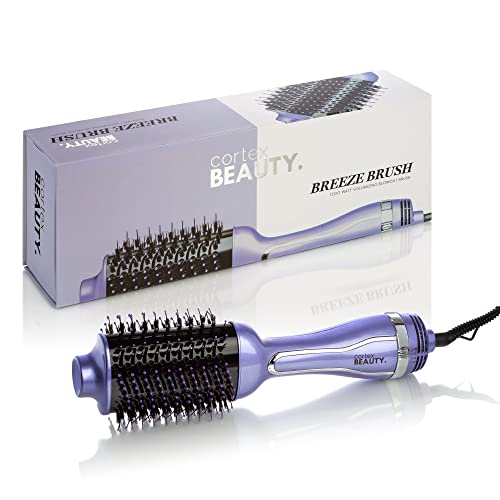 Cortex Beauty Hair Dryer Round Hot Air Brush | Breeze Brush | One Step Blow Drying Styler & Volumizer Brush | Electric 1200W Hot Air Straightener | Cepillo Electrico para Cabello (Lavender)