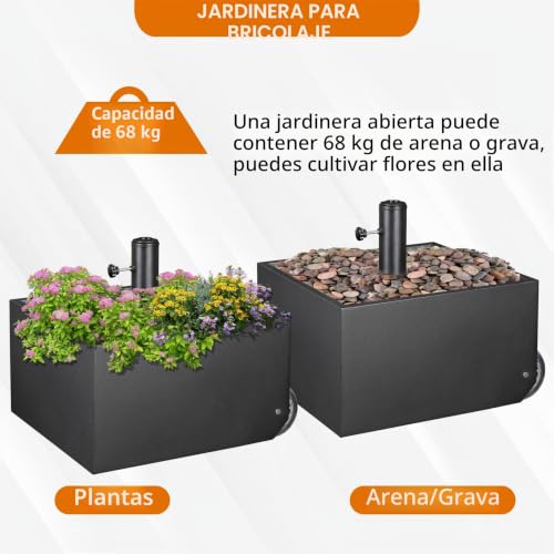 Base de paraguas resistente con maceta rellenable y gran capacidad 6