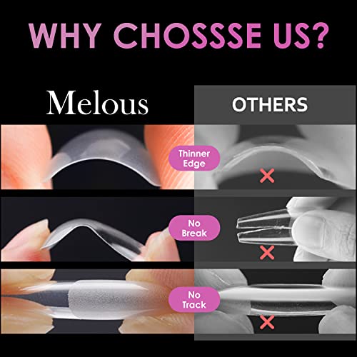 Clear Soft Gel Toenail Tips, Melous 600Pcs Full Cover Nail Tips Gel X Nail Tips Clear False Fake Nails #TOP6