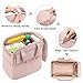 Damero Double Layers Pill Bottle Organizer Empty, Lockable Medicine Storage Bag Medication Travel Bag with 4 Customized Dividers for Prescription Bottles, Medical Supplements,Misty Rose
