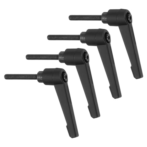 Image of uxcell 4Pcs M5 x 32mm Adjustable Knobs Handle Male Thread Push Button Ratchet Quick Release Locking Rotating Bolt for Lathe Machinery, Black