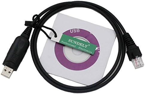 SUNDELY USB Programming Cloning Cable Cord Lead for Kenwood Radio TK-860G TK-862G TK-868G (RJ45 / 8-Pin) + Software KPG-56D