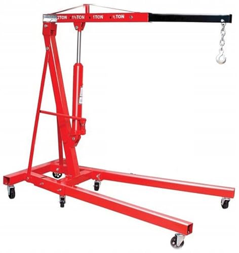 Start Grue de levage de chèvres pliable sur roues, capacité 2 tonnes, bras réglable en 4 positions, dimensions ouvertes 158 x 106 x 156 cm, idéale pour les...