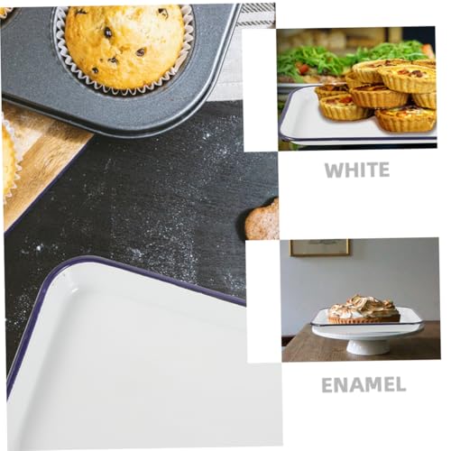 Plaque cuisson et pâtisserie en four blanche émaillée rectangulaire