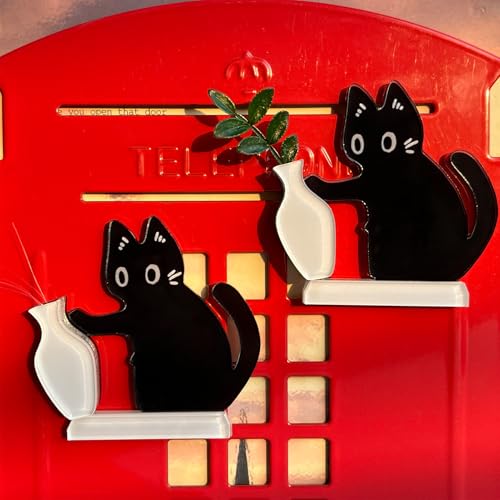 Imanes decorativos de gato negro MIUPOO, pack 2 piezas miniatura 6