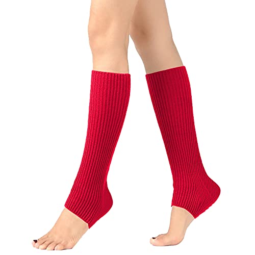 Image of DOOVID Leg Warmers for Women 80s Ribbed Knit Leg Warmer Yoga Party Sports Long Socks