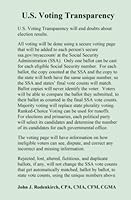 U.S. Voting Transparency 1734421010 Book Cover